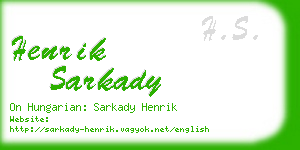 henrik sarkady business card